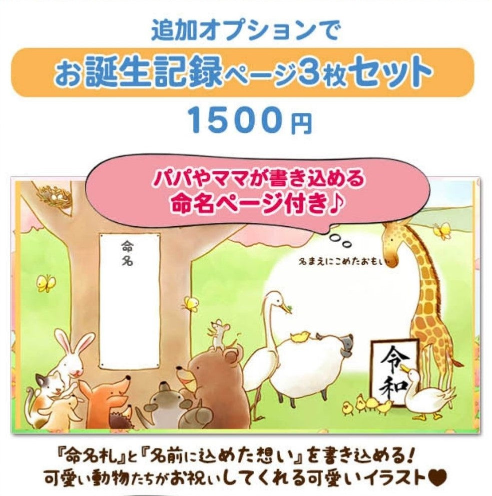 セミオーダー絵本 わが子に贈る絵本 出産祝い 命名ページ プレゼント
