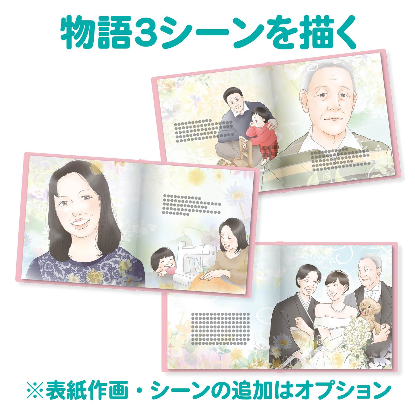 フルオーダー絵本「結婚式の手紙」両親への贈り物 あなただけが綴れる家族の物語 絵本データをスクリーン上映可