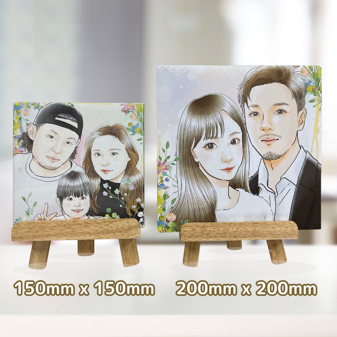 似顔絵商品 キャンバスボード サイズ紹介