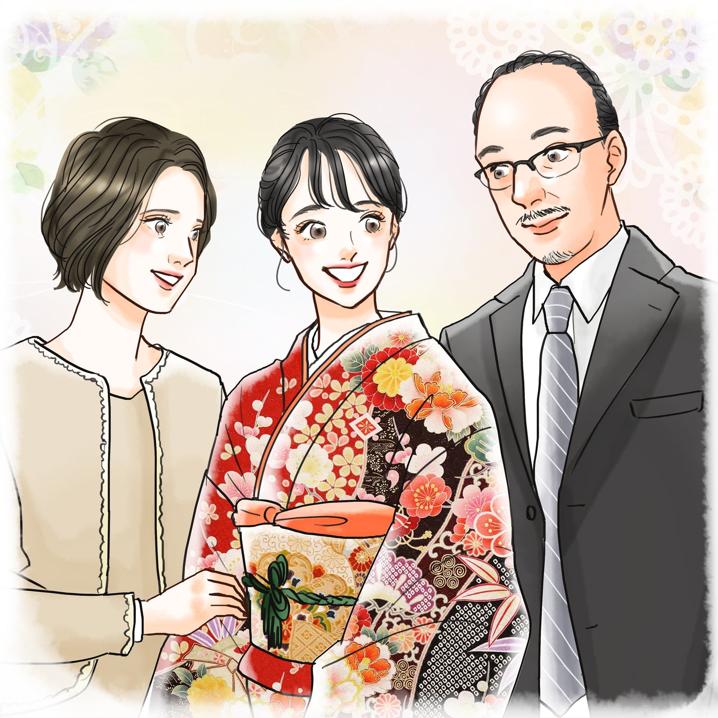 似顔絵ページ追加 人物や動物4名（匹）