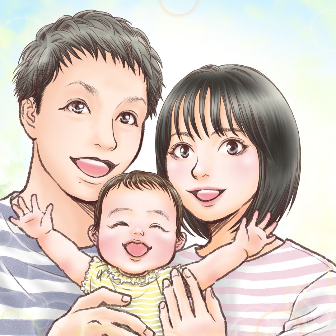 似顔絵ページ追加 人物や動物3名（匹）